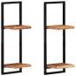 Preview: Wandregale 2 Stk. 25x25x75 cm Massivholz Akazie und Stahl