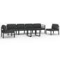 Preview: 7-tlg. Garten-Lounge-Set mit Kissen Aluminium Anthrazit