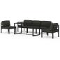 Preview: 6-tlg. Garten-Lounge-Set mit Kissen Aluminium Anthrazit