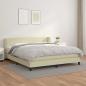 Preview: ARDEBO.de - Boxspringbett mit Matratze Creme 180x200 cm Kunstleder