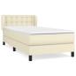 Preview: Boxspringbett mit Matratze Creme 90x190 cm Kunstleder