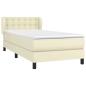 Preview: Boxspringbett mit Matratze Creme 90x190 cm Kunstleder