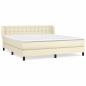 Preview: Boxspringbett mit Matratze Creme 160x200 cm Kunstleder
