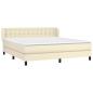 Preview: Boxspringbett mit Matratze Creme 160x200 cm Kunstleder