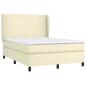 Preview: Boxspringbett mit Matratze Creme 140x190 cm Kunstleder