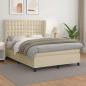 Preview: ARDEBO.de - Boxspringbett mit Matratze Creme 140x190 cm Kunstleder