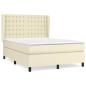 Preview: Boxspringbett mit Matratze Creme 140x190 cm Kunstleder