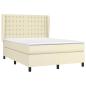 Preview: Boxspringbett mit Matratze Creme 140x190 cm Kunstleder
