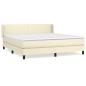Preview: Boxspringbett mit Matratze Creme 160x200 cm Kunstleder