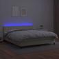 Preview: Boxspringbett mit Matratze & LED Creme 160x200 cm Kunstleder