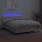 Preview: Boxspringbett mit Matratze & LED Creme 140x200 cm Kunstleder