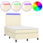 Preview: Boxspringbett mit Matratze & LED Creme 120x200 cm Kunstleder
