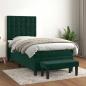 Preview: ARDEBO.de - Boxspringbett mit Matratze Dunkelgrün 90x190 cm Samt