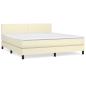 Preview: Boxspringbett mit Matratze Creme 180x200 cm Kunstleder