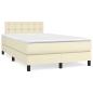 Preview: Boxspringbett mit Matratze Creme 120x200 cm Kunstleder