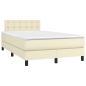 Preview: Boxspringbett mit Matratze Creme 120x200 cm Kunstleder