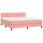Preview: Boxspringbett mit Matratze Rosa 180x200 cm Samt