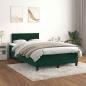 Preview: ARDEBO.de - Boxspringbett mit Matratze Dunkelgrün 120x200 cm Samt