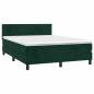 Preview: Boxspringbett mit Matratze Dunkelgrün 140x200 cm Samt