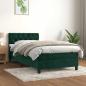 Preview: ARDEBO.de - Boxspringbett mit Matratze Dunkelgrün 80x200 cm Samt