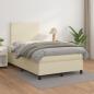Preview: ARDEBO.de - Boxspringbett mit Matratze Creme 120x200 cm Kunstleder