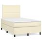 Preview: Boxspringbett mit Matratze Creme 120x200 cm Kunstleder