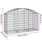 Preview: Gabione mit Hochbogen 150x50x80/100 cm Verzinktes Eisen