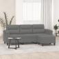 Preview: ARDEBO.de - 3-Sitzer-Sofa mit Hocker Dunkelgrau 180 cm Mikrofasergewebe