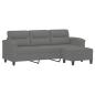 Preview: 3-Sitzer-Sofa mit Hocker Dunkelgrau 180 cm Mikrofasergewebe