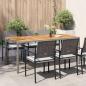 Preview: ARDEBO.de - Gartentisch 190x90x75 cm Poly Rattan und Akazienholz Grau