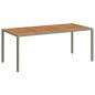Preview: Gartentisch 190x90x75 cm Poly Rattan und Akazienholz Grau