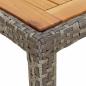 Preview: Gartentisch 190x90x75 cm Poly Rattan und Akazienholz Grau