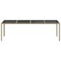 Preview: Gartentisch Beige 250x100x75 cm Hartglas und Poly Rattan