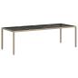 Preview: Gartentisch Beige 250x100x75 cm Hartglas und Poly Rattan