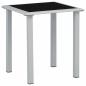 Preview: ARDEBO.de - Gartentisch Schwarz und Silbern 41x41x45 cm Stahl und Glas