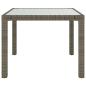 Preview: Gartentisch 90x90x75 cm Gehärtetes Glas Poly Rattan Grau