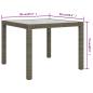 Preview: Gartentisch 90x90x75 cm Gehärtetes Glas Poly Rattan Grau
