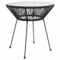 Preview: ARDEBO.de - Garten-Esstisch Schwarz Ø70x74 cm Rattan und Glas
