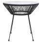 Preview: Garten-Esstisch Schwarz Ø70x74 cm Rattan und Glas
