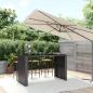 Preview: ARDEBO.de - Bartisch mit Glasplatte Schwarz 185x80x110 cm Poly Rattan