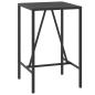 Preview: Bartisch mit Glasplatte Schwarz 70x70x110 cm Poly Rattan