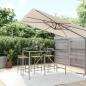 Preview: ARDEBO.de - Bartisch mit Glasplatte Grau 180x70x110 cm Poly Rattan
