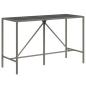 Preview: Bartisch mit Glasplatte Grau 180x70x110 cm Poly Rattan