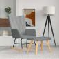 Preview: ARDEBO.de - Schaukelsessel mit Hocker Hellgrau Stoff
