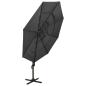 Preview: Sonnenschirm mit Aluminium-Mast 4-lagig Anthrazit 3x3 m