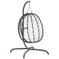 Preview: Hängesessel mit Kissen Cremeweiß Poly Rattan & Stahl