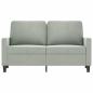 Preview: 2-Sitzer-Sofa Hellgrau 120 cm Samt