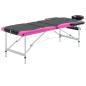 Preview: ARDEBO.de - Massageliege Klappbar 3-Zonen Aluminiumgestell Schwarz und Rosa