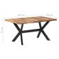 Preview: Esstisch 160x80x75 cm Massivholz Honigfarben