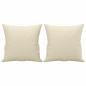 Preview: 2-Sitzer-Sofa mit Zierkissen Creme 140 cm Kunstleder